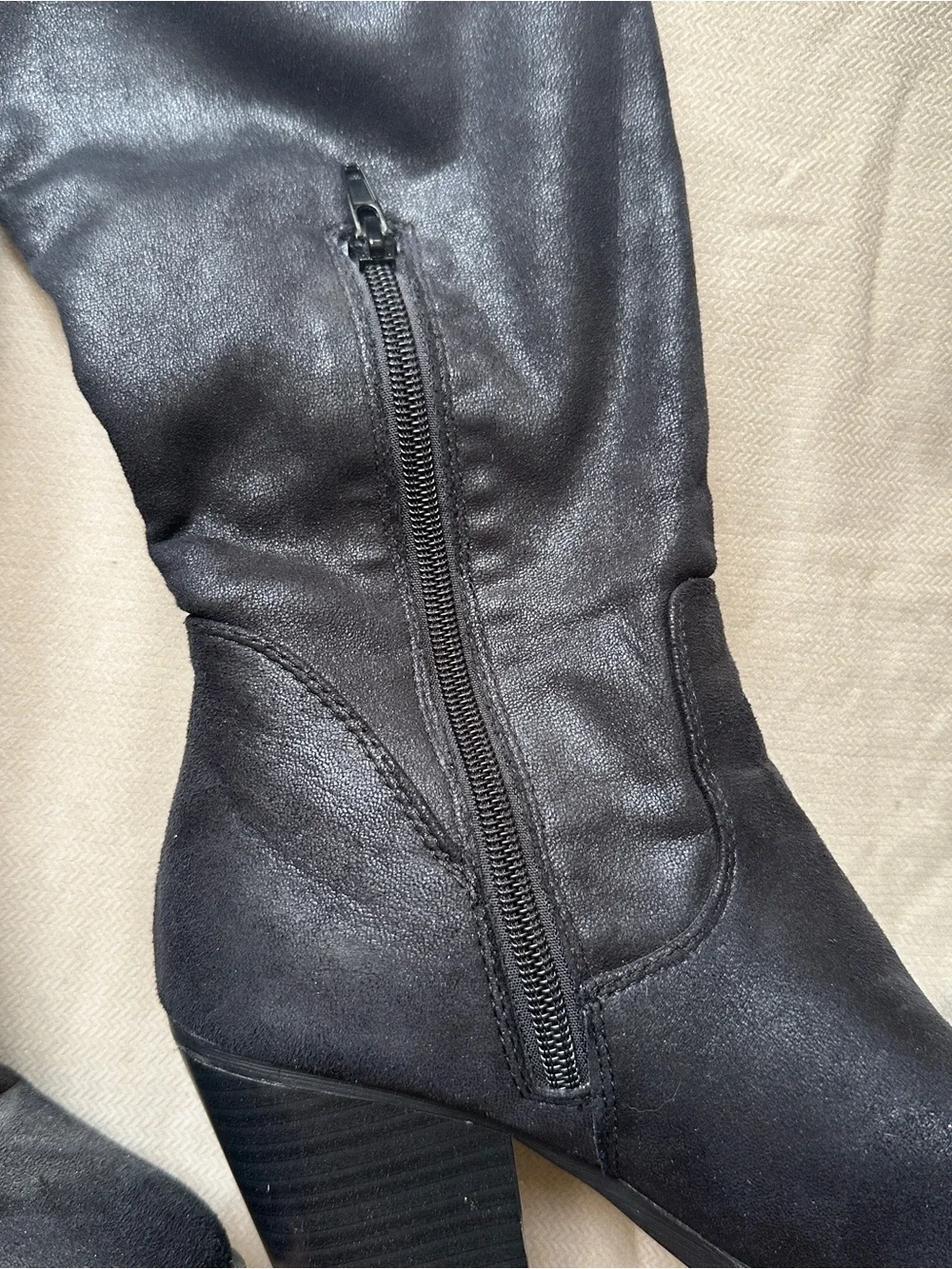 Soda Black Over-the-Knee Block Heel Boots
